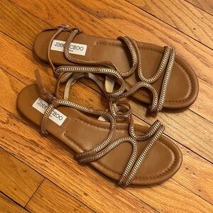 Jimmy Choo Sandals Nickel Chain - Size 10ish